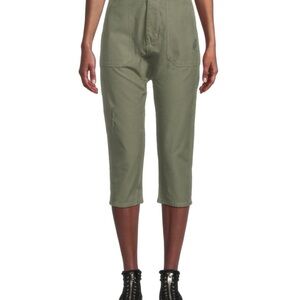 Olive Cropped Jumpsuit